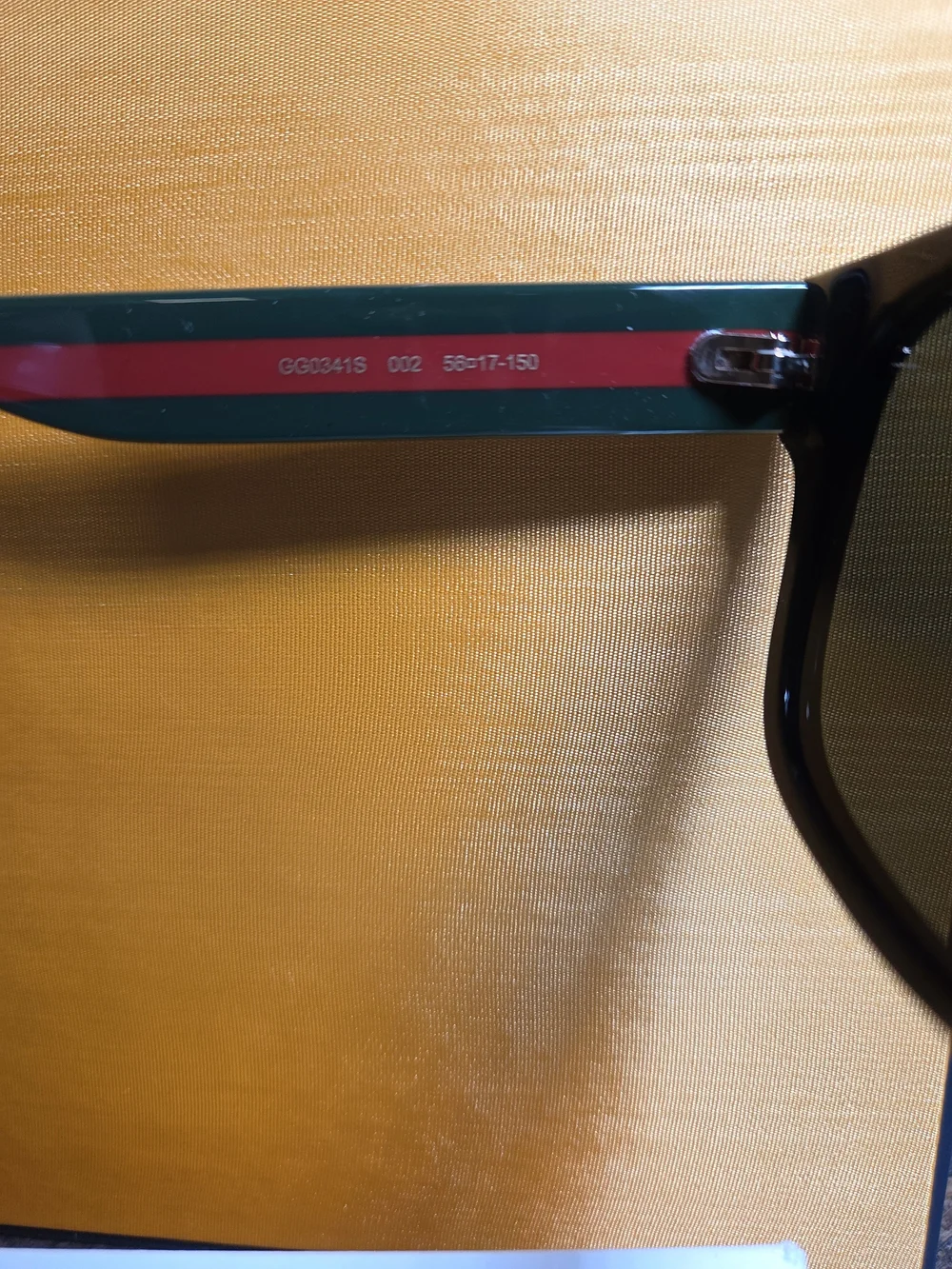 Gucci Black Rectangle Polarized Sunglasses GG0341S NWT